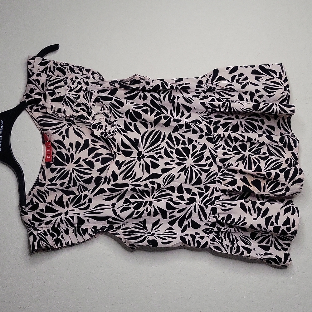 Elle Women black and cream Blouse Size 16